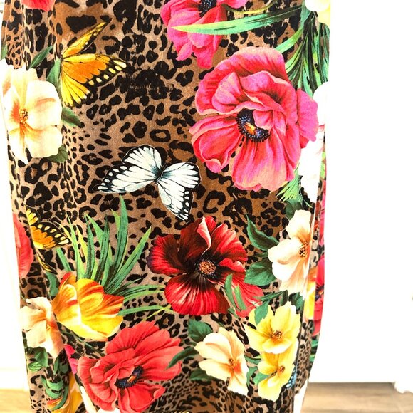 JOHNNY WAS LEOPARD AND TROPICAL PRINT DRESS MEDIUM - Picture 2 of 4